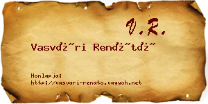 Vasvári Renátó névjegykártya